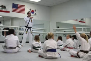 Master Mike Cerminaro teaching martial arts, Ventura TaeKwonDo Plus Academy